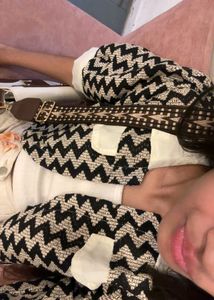 Chic Chevron Knit Jacket