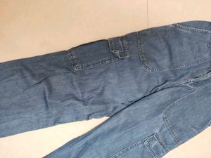Blue Denim Cargo Pants