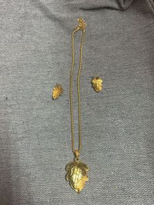 Leaf Pendant Necklace &amp; Earrings combo ✨🫶🏻
