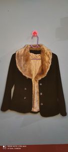 black  fur winter coat