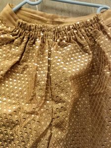 Elegant Orange &amp; Golden Embroidered Co-ord