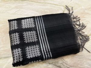 Elegant Black Duptta with Silver Checks