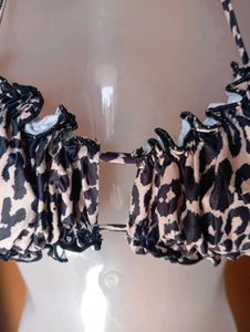 Leopard Print Bikini Top