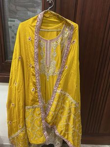 Elegant Yellow Embroidered Salwar Suit