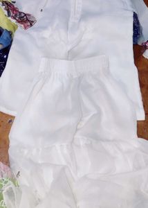 Girls' White Kurta Set