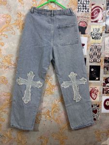 Y2k Chrome Hearts/Cross High Waist jeans for Women