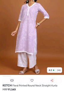 KETCH Printed Lavender Long Kurti