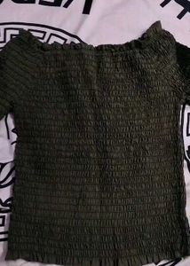 Olive Green Smocked Top