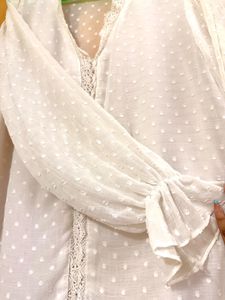 Elegant Sheer Dotted Blouse