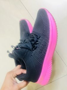 Stylish Black & Pink Sneakers