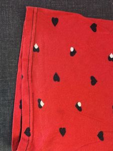 Red Heart Print Shorts
