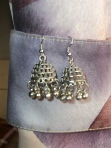 Silver Jhumka Earrings