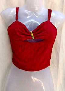 Chic Red Crop Top