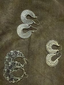 Combo of three Boho Ethnic Hoop Earrin