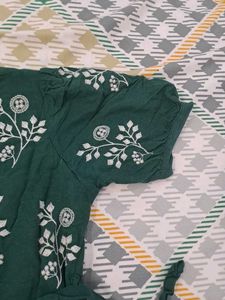 Elegant Green Embroidered Dress