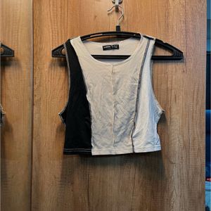 SHEIN Color Block Crop Top