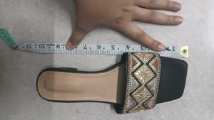 Embroidered Flat Sandals