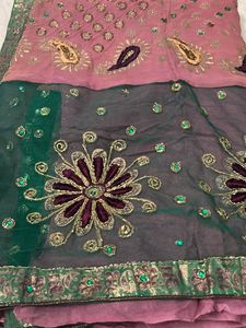 Heavy Full Work Saree With Zip Blouse