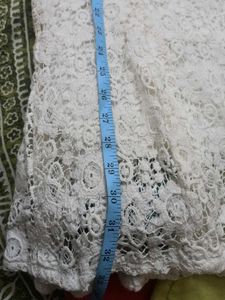 White Lace V-Neck Dress