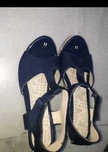 Stylish Navy Wedge Sandals