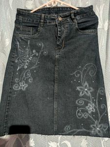 2000s embellished denim skirt