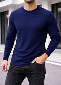 Zara Men's Navy Blue Long Sleeve T-Shirt