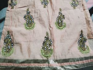 Peach kurti with pearls