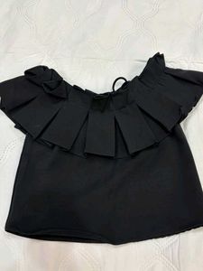 Chic Black Off-Shoulder Ruffle Top