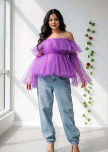 Purple Tulle Top