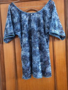Blue Tie And Die Laced Top from Pandadi