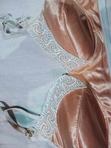 Vintage Satin Lace Trim Bra