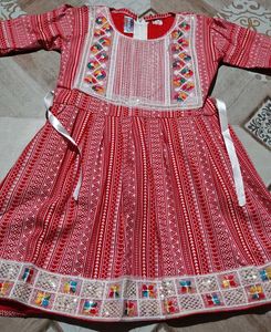 Beautiful Embroidered Red Kurta