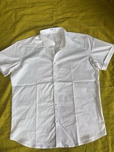 Classic White Short Sleeve Button-Up Shirt