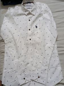 U.S.POLO ASSN WHITE WITH BLUE PRINT