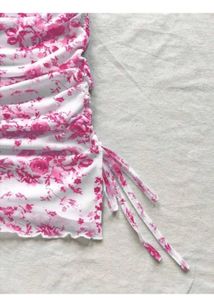Floral Ruched Halter Dress