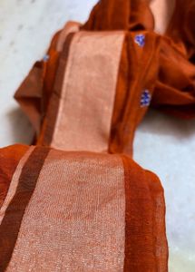 Comfy brown orange Saree