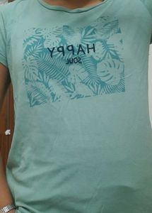 Sea green cotton T shirt