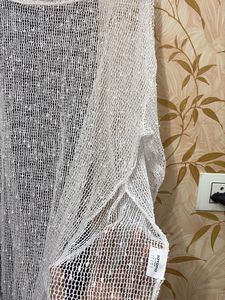 Sheer White Mesh Long Sleeve Top