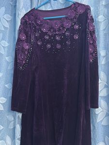 Elegant Purple Velvet Dress