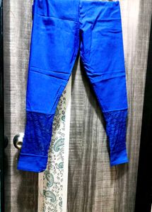 Royal Blue Lace Detailed Palazzo Pants
