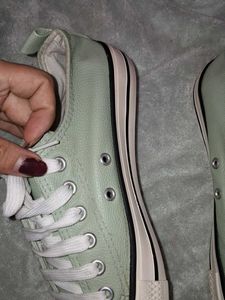 Mint Green Lace-Up Sneakers