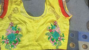 Beautiful Saree Yellow And Rama Green Combination