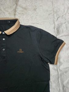 Fendi Black Polo T-Shirt