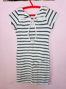 Striped Mini Dress with Bow Detail🥀