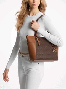 MICHAEL KORS* *CHARLOTTE TOP-ZIP LOGO TOTE BAG*