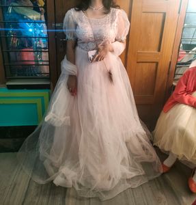 Elegant Pink Tulle Gown
