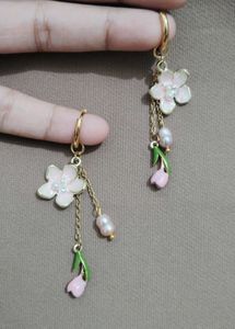 Flower & Pearl Dangle Earrings