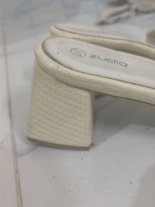 White Block Heel Sandals