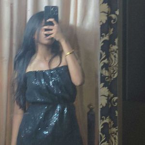 Sparkling Black Strapless Dress