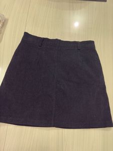 Black Corduroy Mini Skirt